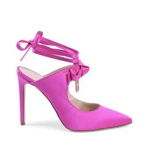 New Dee Ocleppo satin 610 fuxia dominic pink mule heels sz 35